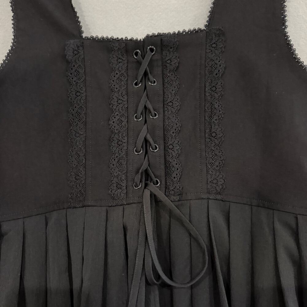 Disturbia Corset Mini Dress Size 12 Black Lace Up Back Goth Fairy Steampunk - Picture 15 of 15